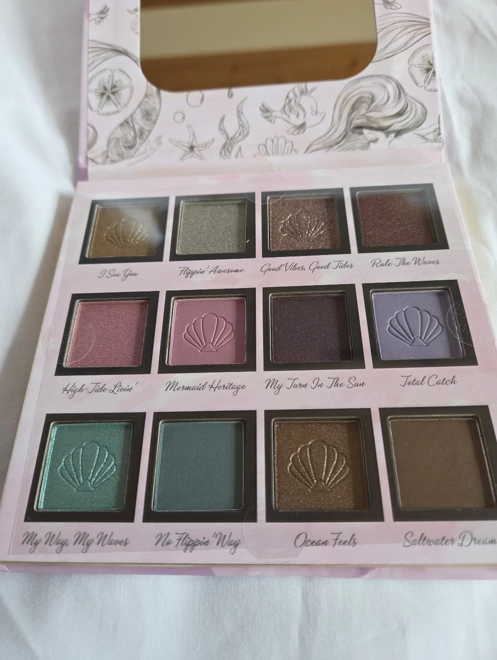 Disney Princess Ariel Eyeshadow Palette - Pink, Purple, Gold Accents NEW